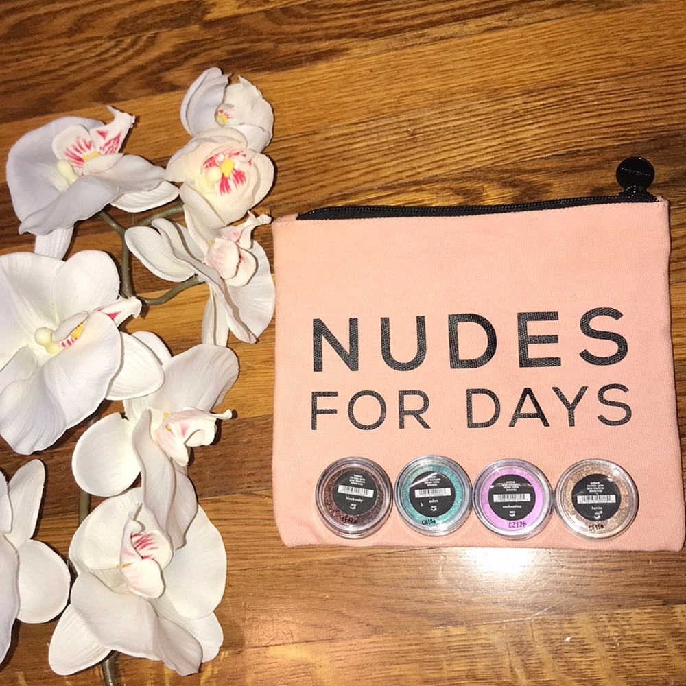 Makeup bag and 4 loose eye shadows